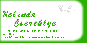 melinda csereklye business card